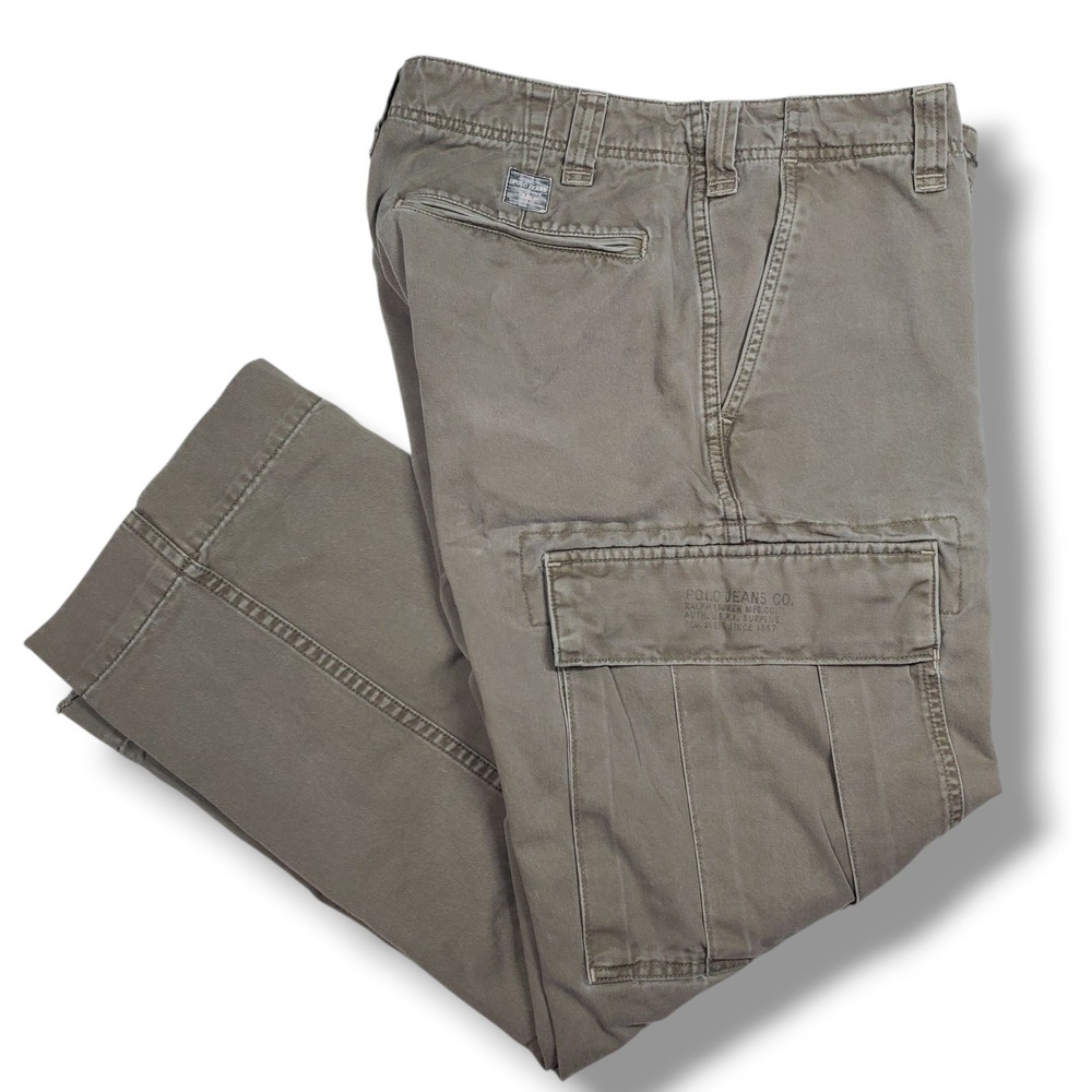 Vintage Polo Jean Co Ralph Lauren Cargo Pants Men 33x30 Military Paratrooper Y2K
